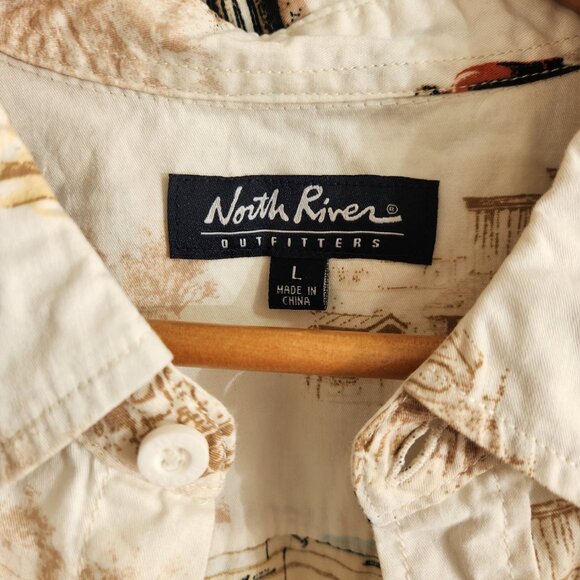 North River Outfitters Vintage cars Button up short Sleeve Large Mens - Picture 2 of 6